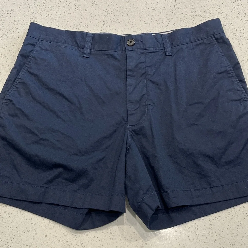 J Crew Oarsman Portsider Shorts Mens 33/5 Blue Stretch Chino Preppy Vacation